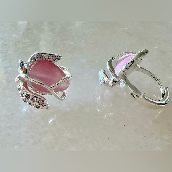 Natural Cat eye earrings with s925 post-needle earrings - Picture 2 of 2